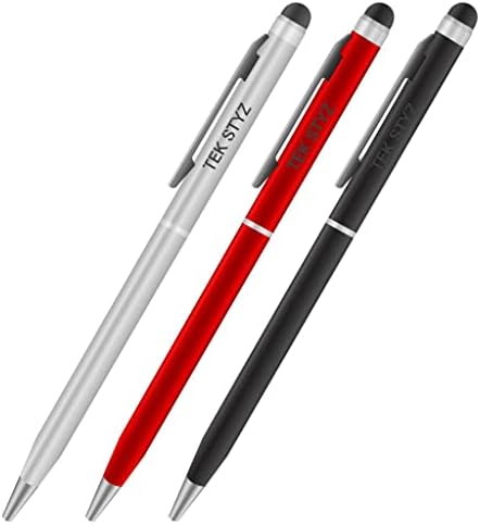 Pro Stylus Pen עבור Samsung Galaxy Sÿ5 עם דיו, דיוק גבוה, צורה רגישה במיוחד וקומפקטית למסכי מגע [3 חבילה-שחורה-אדומה-סילבר]